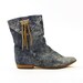 80s Acid Wash Denim Cowboy Boots with Fringe Trim / Women's sz 12