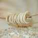 10 porcelain river stone ceramic beads in matte stone, off white tan and gray - handmade ceramic stacking spacer beads