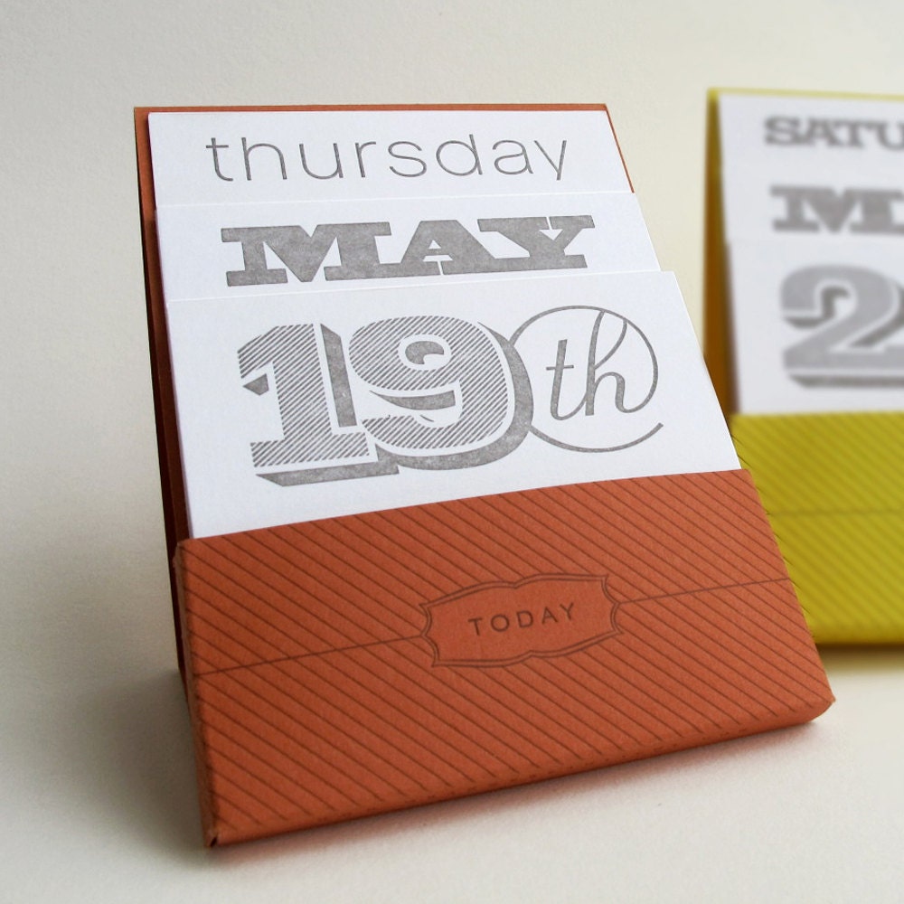 Letterpress Perpetual Desk Calendar