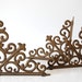 Aged Iron Brackets . Rustic . Chippy . Scrollwork . Set of three