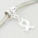 CLEARANCE - Silver plate breast cancer dangle charm bead