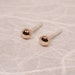 3mm Tiny Pink Gold Pebble Stud Earrings 18k with sterling silver backs by SARANTOS