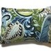 One Blue Chartreuse Olive Green Brown White Pillow Cover Modern Paisley 12x16 Lumbar Pillow Toss Accent Cover Design Front and Back