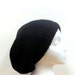 Black beanie slouch hat acrylic knitted size large 4553