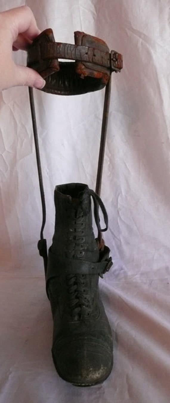 Antique Possibly Victorian Leg Brace Leather Cuff Amazing
