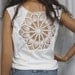 Upcycled Tshirt Doily Repurposed Tee White Lace Doily Boho Chic Style Altered T shirt Small Medium