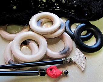 More Wood Shawl Pin Rings