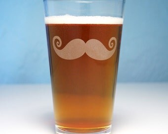 Mustache Pint Glass