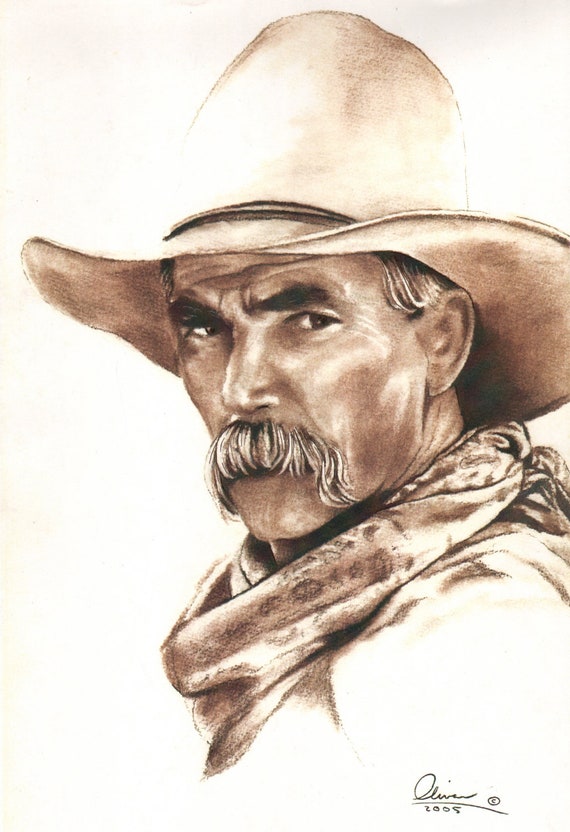 Sam Elliot...hand drawn by essenceofus on Etsy