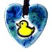 Duck Ceramic Necklace in Blues