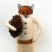 Fox Spun Cotton Holiday Ornament - Handmade Christmas Tree Ornament - Made to Order