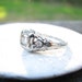 Art Deco 18K Floral Filigree Diamond Ring with Old Cut Diamond Solitaire