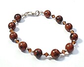 Brown Bracelet Chakra Bracelet  Mahogany Obsidian Bracelet B2007-01