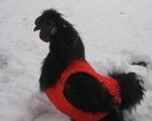 Chicken sweater, hen sweater, sweater, chickens, pets, crochet, red