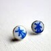 Handmade Sterling Silver Earrings with Vintage Glass Windmills