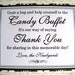 8x10 Flat Wedding Candy Buffet Sign in Black and White Damask with Rhinestone - READY TO SHIP