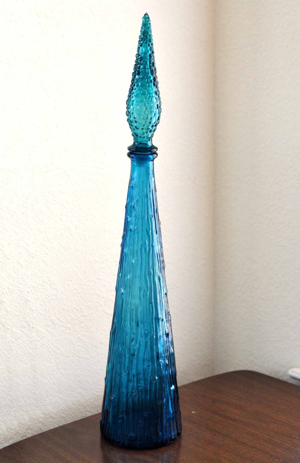 holder vintage water bottle by Bottle Vintage Blue Genie Mid Glass deedee914 Century Italian