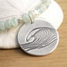 Big Wave Necklace aquamarine gemstone beads with unique ocean sea surf fine silver pendant adjustable