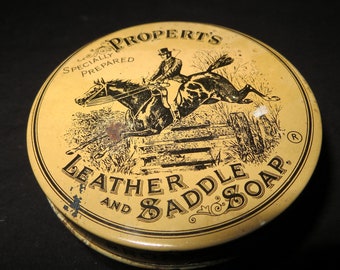 Vintage Propert's Leather Saddle Soap Tin