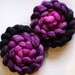 Hand Dyed 70/30 Polwarth silk roving for spinning or felting 3.9ozs Back to Black