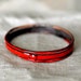 Handcrafted Bracelet Set - Skinny Enamel Bangles - Crimson Red