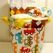 Ready Set Go Cars Baby Boy Gift Basket--- Burp Cloth, Bib, Rattle Block, Wash Cloth Set and Fabric Basket