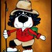 Bernese Mountain dog Hiking Whimsical ART Dog Original Maggie Brudos canvas 8x10 Tangerine Studio