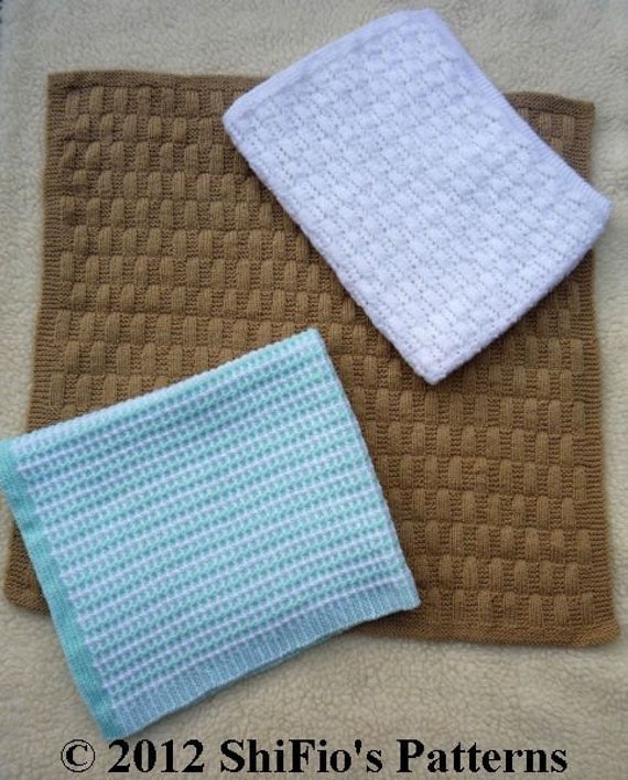 KNITTING PATTERN For 3 Baby Pram Crib Cot Blanket, Afghan ...