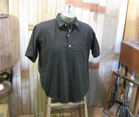 Prep Black vintage shirt  vintage 50s Penneys Towncraft cotton short sleeve L