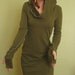 Reserved Listing for Dolores Mcclurg hooded tunic dress extra long sleeves w/thumb holes DARK OLIVE GREEN