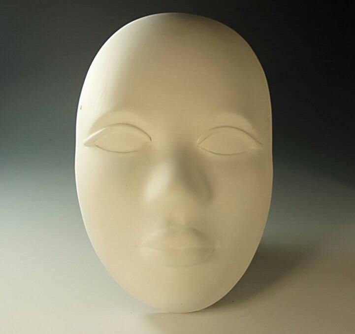 Pottery Face Ceramic Bisque Mask Wall Plaque Ready to Paint