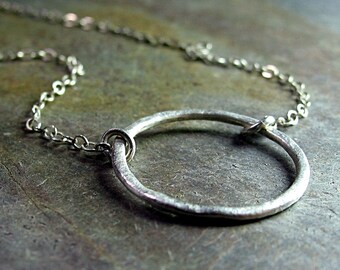 Silver Circle Pendant Rustic - Summerlight