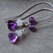 Amethyst and moonstone Earrings, petite, delicate