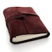 Autumn Leather Journal and Sketchbook, A Handmade Suede Journal in Burgundy and Brown READY TO SHIP