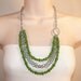 Green Necklace, Lime Green Jewelry, Multi Strand Necklace, Crystal Accents, Statement Necklace, Free Shipping Sale - Mojito