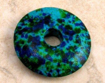 Mykonos Greek Ceramic Donut Pendant 25 mm Aegean Mix 2 Pieces M155