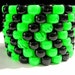 Green, Black Kandi Cuff, Neon Toxic Bracelet