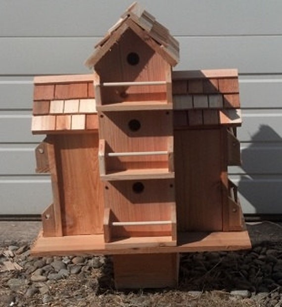 Items similar to custom made cedar birdhouse with 10 separate
