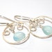 Blue Chalcedony Gemstone and Sterling Silver Bubble Hoop Handmade Earrings