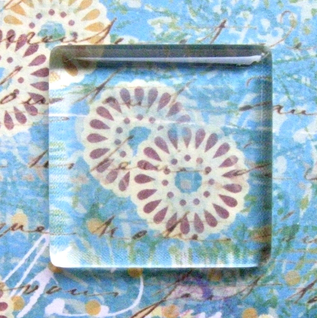 Clear Glass Squares 30mm SALE Set of 5 1 3/16 30mm