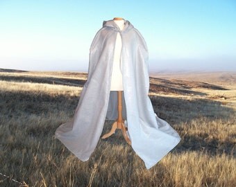 Cloak - Hooded Cape- Halloween Costume- Renaissance - Wedding- Medieval - Gothic - Merlin - Twilight - Grey