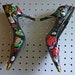 Sexy Decoupaged Spiderman Comic High Heels Wmns Sz 8 and Half Marvel Comics Recycled