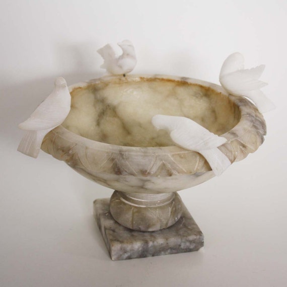 Vintage Marble Bird Bath or Planter