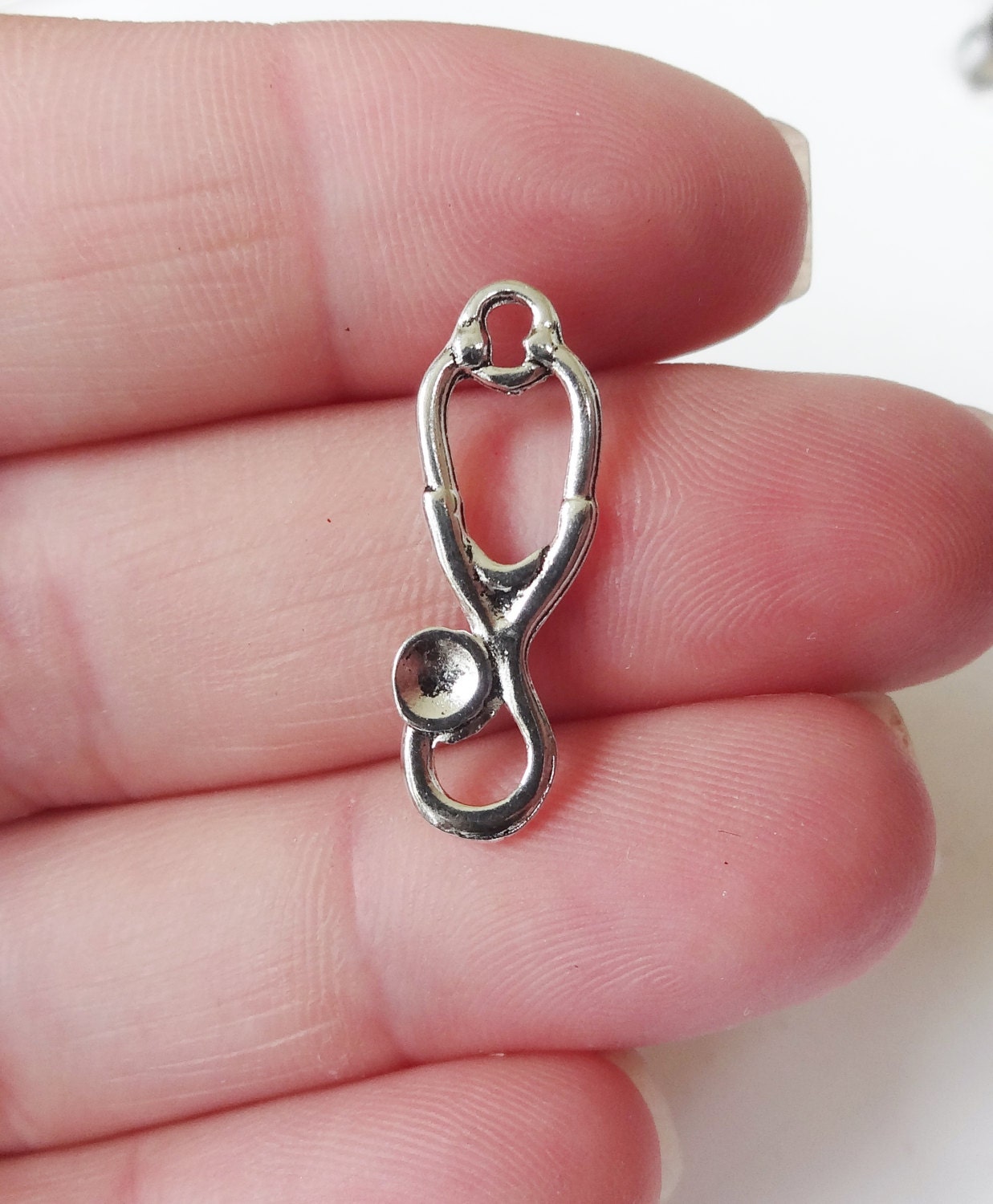 10 Stethoscope Charms 24x8mm ITEMAA3