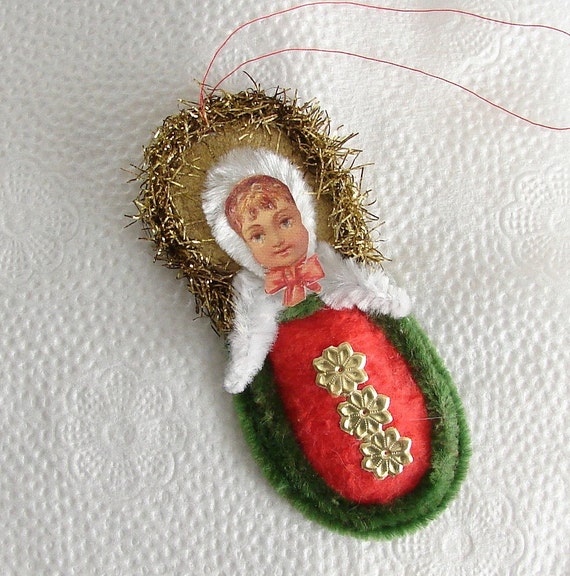 snow baby christmas ornament victorian style cotton slipper snow baby christmas ornament victorian style cotton slipper