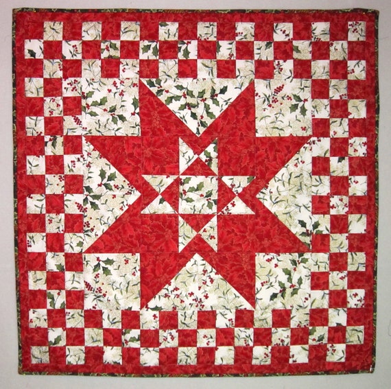 SUPER SALE Bethlehem Star Christmas Quilt from Quilts by Elena
