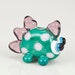 Green Pink Dinosaur Lampwork Glass Bead - Dinos for Diabetes