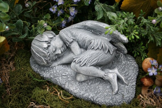 Fairy Garden Statue Pixie Boy Sleeping in the Garden