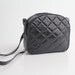 80s vintage black supple QUILTED LEATHER purse