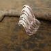 sterling vintage wave ring with textured lines size 8